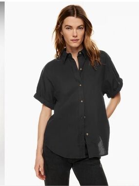 Denim Forum Black Button-Up Shirt